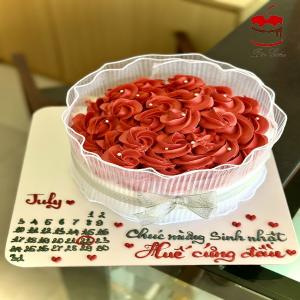Bánh Kem Hoa Hồng Đỏ Viết Khung Lịch - MC65