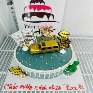 Bánh Kem Rút Tiền Decor Xe Màu Vàng Tặng Bố - MC16