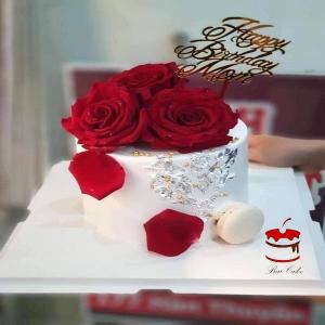 Bánh Kem Hoa Hồng Decor Bánh Macron - MB59