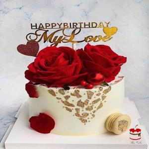 Bánh Kem Trang Trí Hoa Tươi - MB35